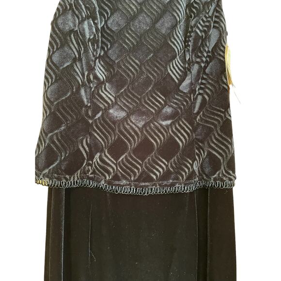Jessica McClintock Size 10 Sleeveless Long Black Velvet Maxi Dress & Wrap NWT - Picture 6 of 10